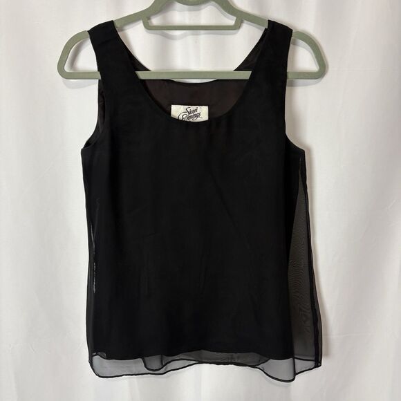 Vtg Sicari Evenings 80s 3 Pc Suit Blazer Skirt Tank Knit Rhinestone Black Glam 6 - Picture 8 of 11